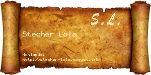 Stecher Lola névjegykártya